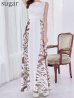 ホワイトxブラウン　モデル：りな　身長：160cm　着用サイズ：7号(Sサイズ)