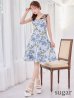 シルバー×ブルー　モデル：りな　身長：160cm　着用サイズ：7号(Sサイズ)着用
