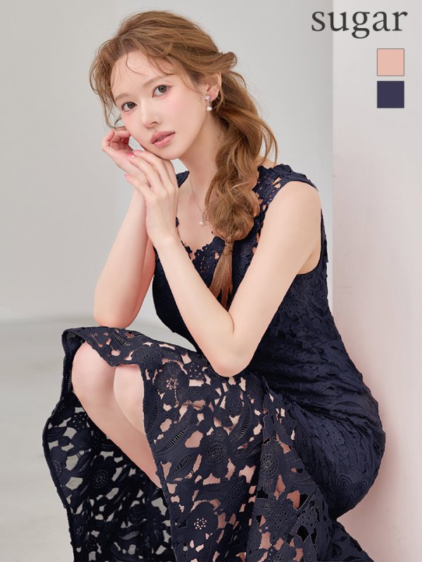 ネイビー モデル：ゆめ　身長：160cm　着用サイズ：7号(Sサイズ)