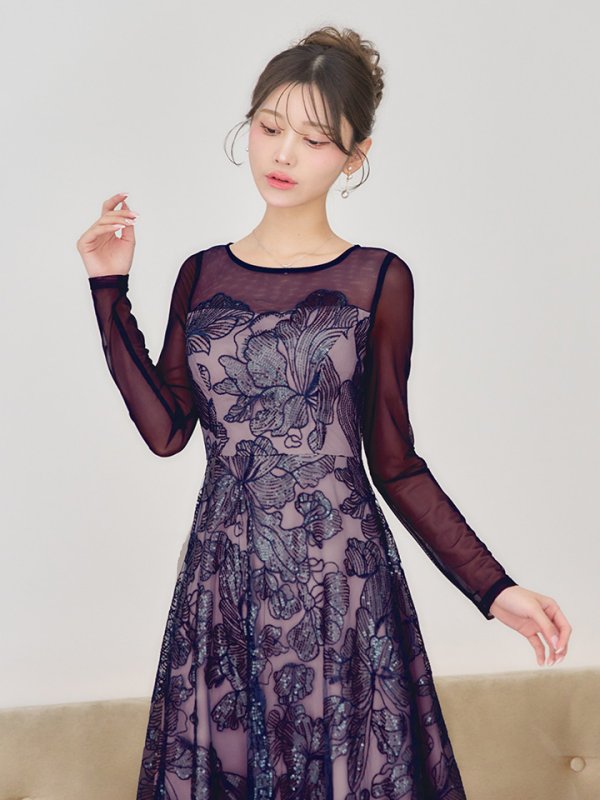 ネイビー　モデル：るりぴ　身長：165cm　着用サイズ：Sサイズ