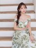 グリーン　モデル：りな　身長：160cm　 着用サイズ：7号(Sサイズ)