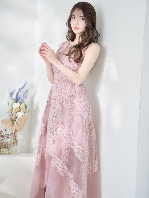 画像8: XS-Lサイズあり!!【SETTAN/セッタン】ワンピース/ レース/ アシンメトリー/ チュール/ ロング/ キャバドレス long[OF2]