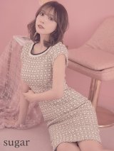 XS-Lサイズあり【SETTAN/セッタン】チェック/ ボートネック/ ショートスリーブ/ ミディアム丈/ ワンピース/ 胸閉じ/ミニドレス/ キャバドレス[OF2]