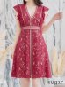 画像24: 【SETTAN/セッタン】総レース/ Vネック/ Aライン/ ミディアム丈/ ワンピース/ ミニドレス/ キャバドレス[OF2]