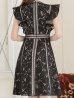 画像31: 【SETTAN/セッタン】総レース/ Vネック/ Aライン/ フリル袖/ 袖あり/ ミディアム丈/ ワンピース/ ミニドレス/ キャバドレス[OF2]