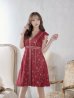画像6: 【SETTAN/セッタン】総レース/ Vネック/ Aライン/ フリル袖/ 袖あり/ ミディアム丈/ ワンピース/ ミニドレス/ キャバドレス[OF2]