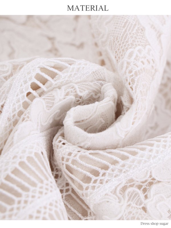 画像13: 門りょうちゃん着用【XS-Lサイズあり】【SETTAN/セッタン】総レース/ 袖あり/ 七分袖/ Vネック/ Aライン/ ミディアム丈/ ワンピース/ ミニドレス/ キャバドレス[OF2]