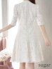 画像9: 【XS-Lサイズあり】【SETTAN/セッタン】総レース/ 袖あり/ 七分袖/ Vネック/ Aライン/ ミディアム丈/ ワンピース/ ミニドレス/ キャバドレス[OF2]