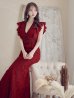 画像2: 【SETTAN/セッタン】総レース/ Vネック/ Aライン/ ワンピース/ ロングドレス/ キャバドレス long[OF2] (2)