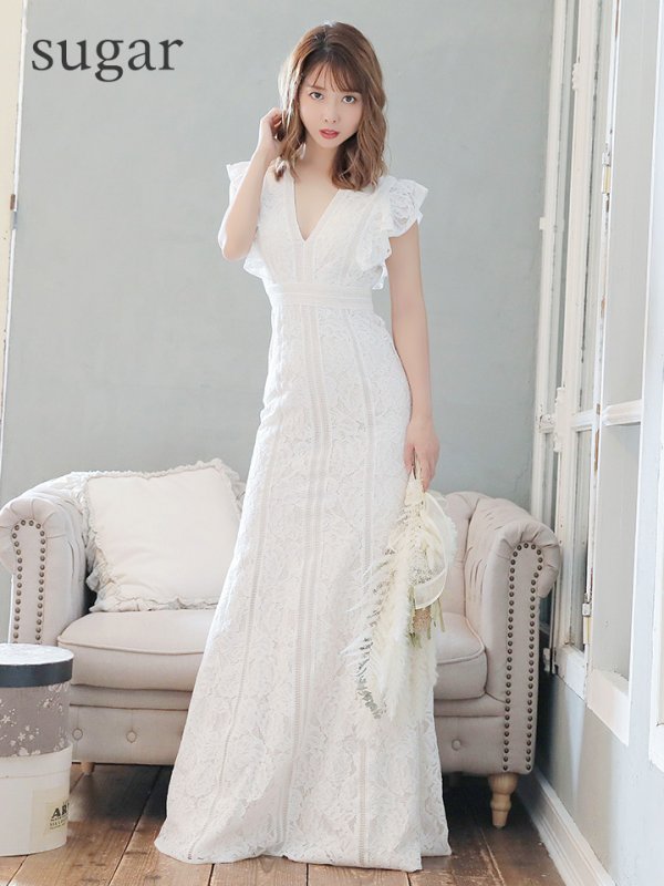 画像10: 【SETTAN/セッタン】総レース/ Vネック/ Aライン/ ワンピース/ ロングドレス/ キャバドレス long[OF2]