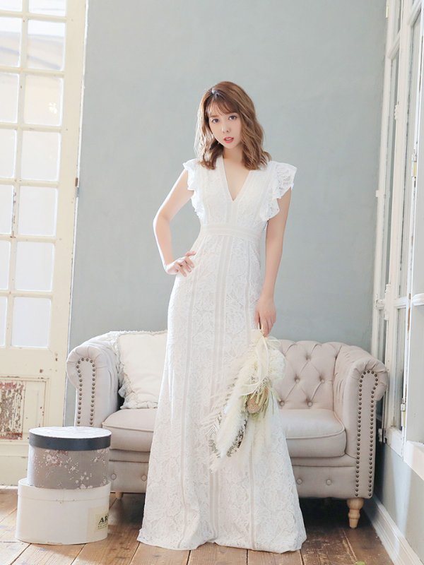 画像2: 【SETTAN/セッタン】総レース/ Vネック/ Aライン/ ワンピース/ ロングドレス/ キャバドレス long[OF2]