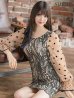画像1: XS-Lサイズあり【SETTAN/セッタン】ドット/ レース/袖あり/ 長袖/膝丈スカート/ ワンピース/ キャバドレス[OF2] (1)