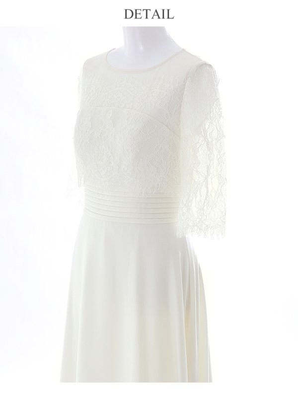 画像12: XS-Lサイズあり【SETTAN/セッタン】ワンカラー/ レース切替/ 袖あり/ 半袖/ ロング/ キャバドレス long[OF2]