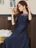 画像19: XS-Lサイズあり【SETTAN/セッタン】ワンカラー/ レース切替/ 袖あり/ 半袖/ ロング/ キャバドレス long[OF2]