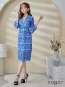 画像15: XS-Lサイズあり【SETTAN/セッタン】フラワーレース/ ベルスリーブ/ 七分袖/ 長袖/ Vネック/ ミディアム丈/ ワンピース/ タイト/ キャバドレス オレンジ[OF2]