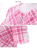 画像14: XS-Lサイズあり【SETTAN/セッタン】ツイード/ 半袖/ 袖あり/ フロントジップ/ ワンピース/ ミディアム/ミニドレス/ キャバドレス[OF2]