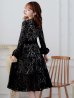 画像3: XS-Lサイズあり【SETTAN/セッタン】総レース/ Vネック/ 長袖/ 袖あり/ Aライン/ ミディアム丈/ ワンピース/ キャバドレス[OF2]