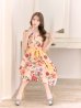 画像4: XS-Lサイズあり【SETTAN/セッタン】フラワープリント/ リボンベルト/ バストカットデザイン/ ノースリーブ/ Aライン/ フレア/ ミディアム丈/ ワンピース/ キャバドレス[OF2]