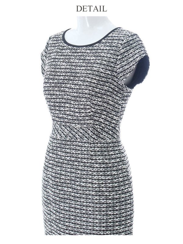 画像11: 門りょうちゃん着用【SETTAN/セッタン】 ツイード/ 半袖/ タイト/ ワンピース/ ひざ丈/ ミディアムドレス/ キャバドレス[OF2]