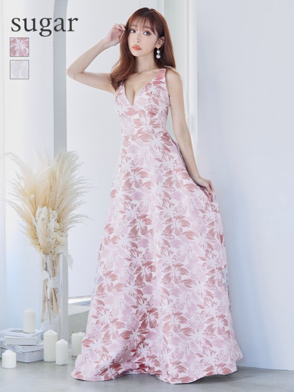 ピンクxシルバー モデル：杉山佳那恵　身長：158cm　着用サイズ：7号(Sサイズ)