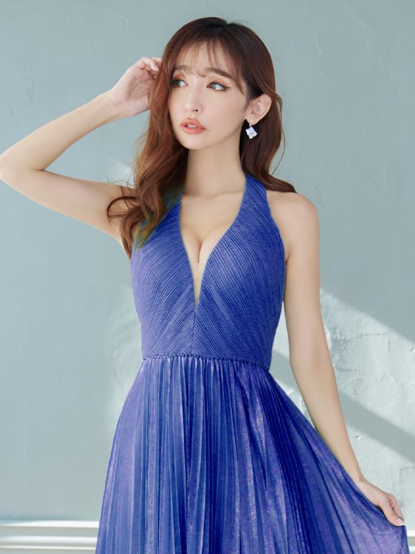 画像17: 【SETTAN/セッタン】ラメ/ プリーツ/ アメスリ/ シンプル/ Aライン/ ロングドレス / キャバドレス long[OF2]