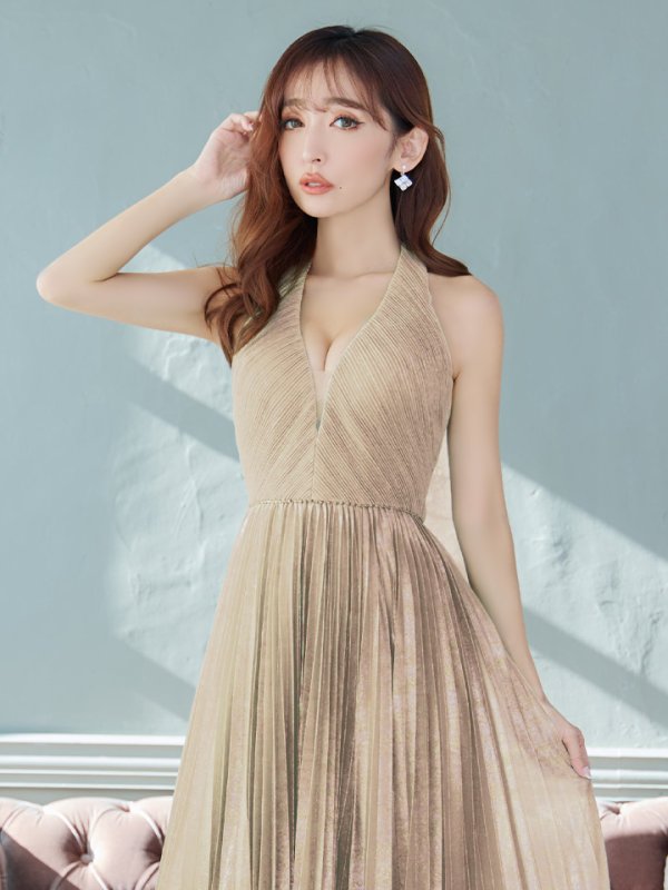 画像20: 【SETTAN/セッタン】ラメ/ プリーツ/ アメスリ/ シンプル/ Aライン/ ロングドレス / キャバドレス long[OF2]