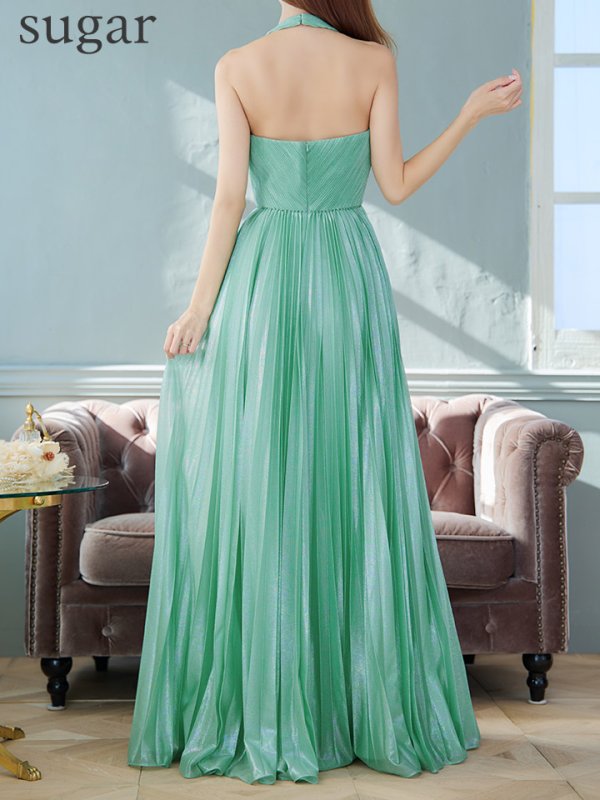 画像9: 【SETTAN/セッタン】ラメ/ プリーツ/ アメスリ/ シンプル/ Aライン/ ロングドレス / キャバドレス long[OF2]