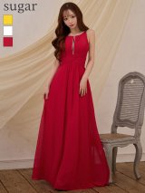 XS-Lサイズあり【SETTAN/セッタン】ワンカラー/ カットアウト/ ビジュー/ ノースリーブ/ Aライン/ フレア/ ロングドレス / キャバドレス long[OF2]