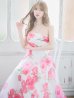 画像13: XS-Lサイズあり【SETTAN/セッタン】ベア/ フラワープリント/ タック/ Aライン/ ロングドレス/ キャバドレス long[OF2]