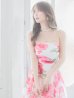 画像14: XS-Lサイズあり【SETTAN/セッタン】ベア/ フラワープリント/ タック/ Aライン/ ロングドレス/ キャバドレス long[OF2]
