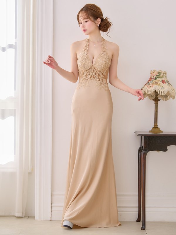 ベージュ モデル：ゆめ　身長：160cm　着用サイズ：7号(Sサイズ)