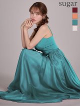 XS-Lサイズあり【SETTAN/セッタン】キャミソール/ Vネック/ シフォン/ ウエストリボン/ / フレア/ ワンピース/ ロングドレス / キャバドレス long[OF2]