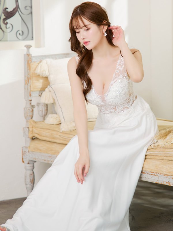 画像12: XS-Lサイズあり【SETTAN/セッタン】スパンコール/ ビーズ刺繍/ シアー/ ノースリーブ/ フレア/ Aライン/ ロングドレス / キャバドレス long[OF2]