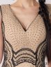 ベージュxブラック モデル：まおちゃる　身長：158cm　着用サイズ：7号(Sサイズ)