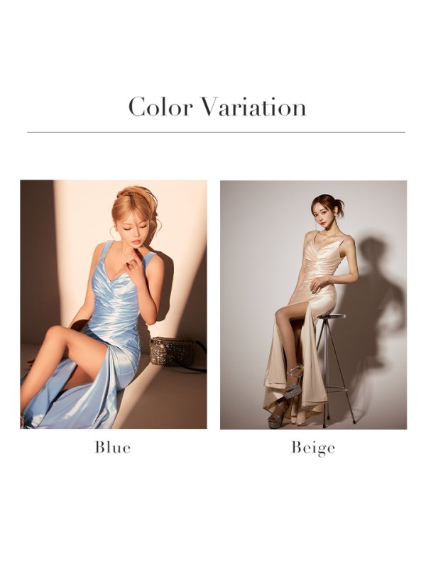  ブルー モデル：如月れい　身長：156cm　着用サイズ：Sサイズ