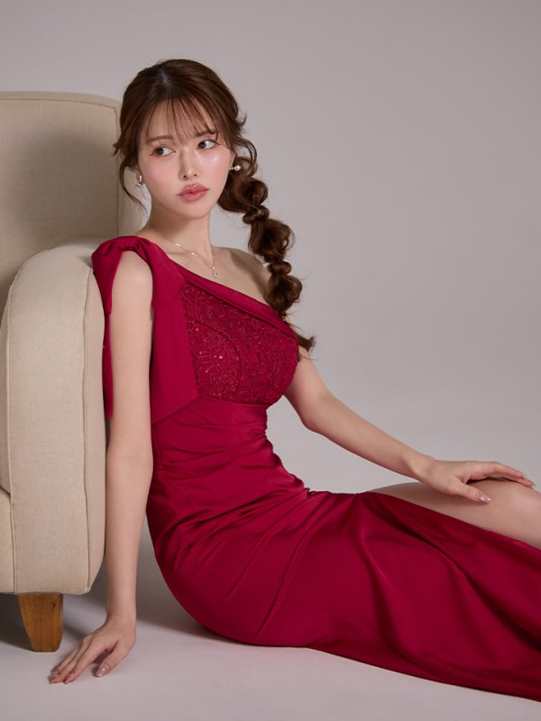 ワインレッド　モデル：ゆめ　身長：160cm　着用サイズ：Sサイズ