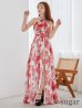 画像8: XS-Lサイズあり【SETTAN/セッタン】フラワー柄/ プリント/ シフォン/ アメスリ/ スリット/ Aライン/ ワンピース/ ロングドレス/ キャバドレス[OF2]