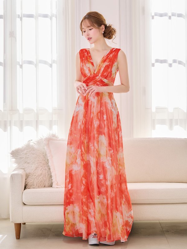 オレンジ　モデル：ゆめ　身長：160cm　着用サイズ：7号(Sサイズ)