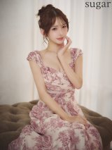 即日発送【SETTAN/セッタン】トワルドジュイ/ ギャザー/ シフォン/ プリント/ ノースリーブ/ Aライン/ ワンピース/ フレア/ ロングドレス/ キャバドレス[OF2]