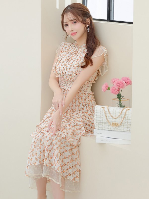 ホワイトxオレンジ モデル:りな 身長:160cm 着用サイズ:Sサイズ