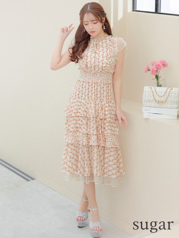 ホワイトxオレンジ モデル:りな 身長:160cm 着用サイズ:Sサイズ