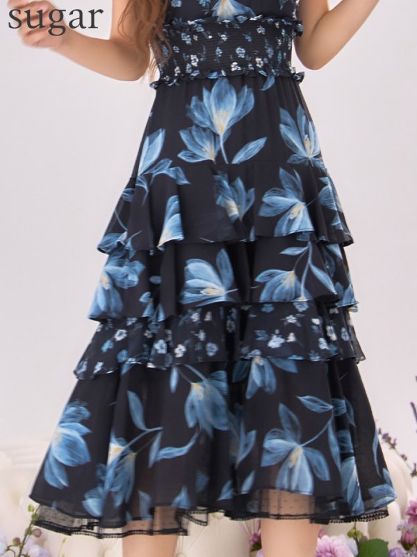 ブラック×ブルー モデル：まりん　身長：164cm 　着用サイズ：Sサイズ