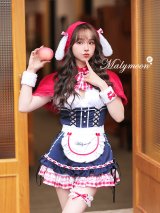 【即日発送】うさ耳赤ずきん【マリームーン】【ハロウィンコスプレ6点セット】【フリーサイズ/1カラー】[OF01]