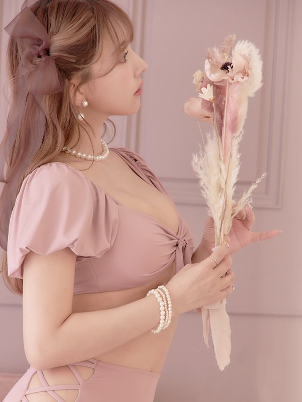 画像9: 【即日発送】【ビキニ】【水着】袖ありギャザーハイウエストビキニ[YMT]