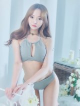 【即日発送】【ビキニ】【水着】ホルターネックリブシンプルビキニ 2点セット[YMT]