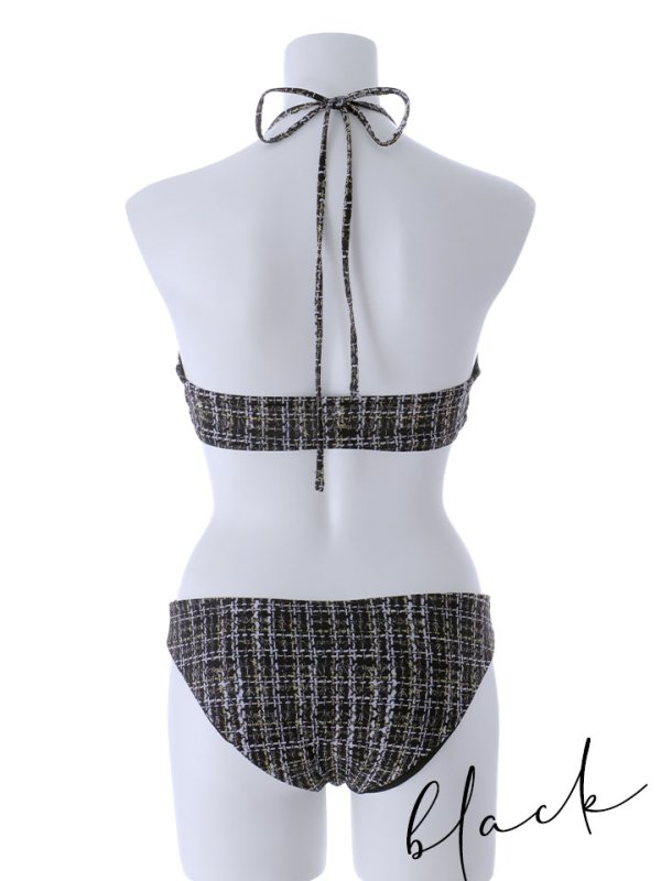 画像21: 【即日発送】【ビキニ】【水着】ツイードチェックホルターネックビキニ  2点セット[YMT]M252dzj