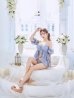 画像2: 【即日発送】【ビキニ】【水着】 フリルシフォン×オフショルダー ビキニ 2点セット[YMT] (2)