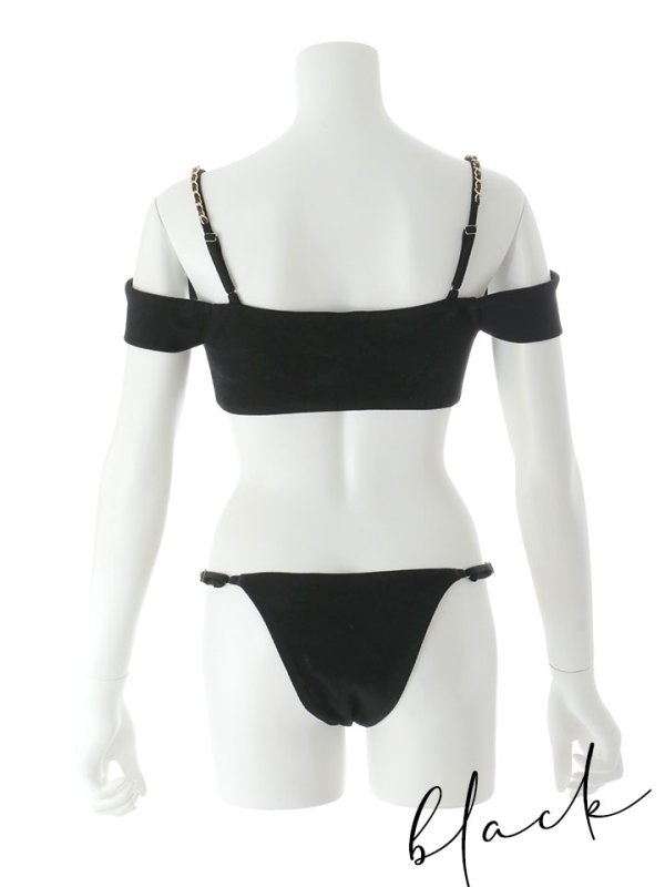 画像21: 【即日発送】【ビキニ】【水着】チェーンストラップオフショルビキニ 2点セット [YMT]