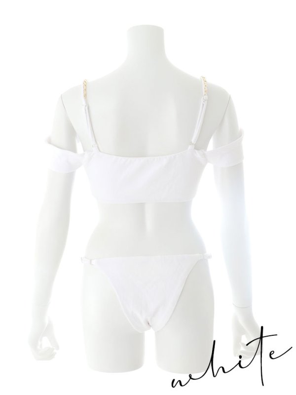 画像19: 【即日発送】【ビキニ】【水着】チェーンストラップオフショルビキニ 2点セット [YMT]