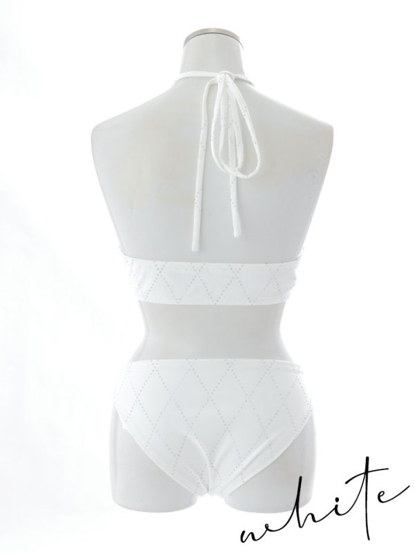 画像28: 【即日発送】【ビキニ】【水着】アーガイル風バストアップホルターネックビキニ 2点セット [YMT]